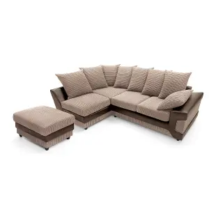 Dino Corner Sofa in Brown Left Facing