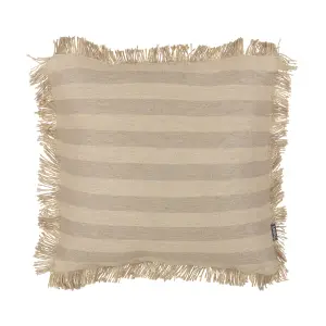 Set of 2 Cushions CIRSIUM Jute 45 x 45 cm Striped Beige