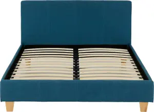 Prado 4ft6 Double Bed Frame in Blue Fabric