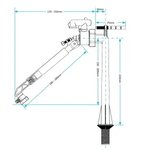 SPARES2GO Bottom Entry Valve 1/2" Straight Toilet Cistern Filling Inlet + 6" Ball Float Kit