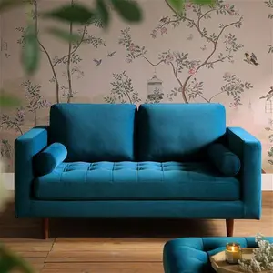 Henrietta 2-Seater Sofa, Teal Velvet - Daals - Sofas