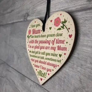 Red Ocean Gifts For Mum Mummy Wooden Heart Plaque Birthday Christmas Xmas Gift From Son Daughter