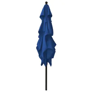 Berkfield 3-Tier Parasol with Aluminium Pole Azure Blue 2.5x2.5 m