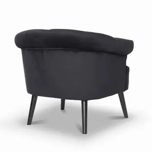 Velvet Black Sara Accent Chair