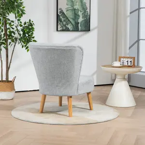 Cassaro Fabric Accent Chair - Light Grey