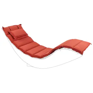 Beliani Traditional Sun Lounger Red BRESCIA II