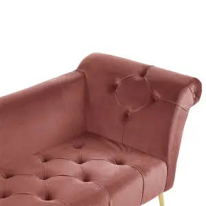 Velvet Chaise Lounge Pink NANTILLY