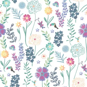 Disney Encanto White Embroidery Floral Peel & Stick Wallpaper