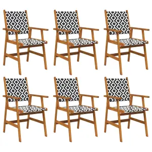 Berkfield Garden Chairs 6 pcs Solid Acacia Wood