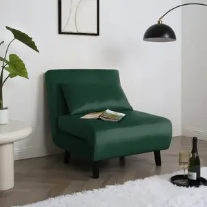 Aurora 1 Seat Sofa Bed  Green Velvet