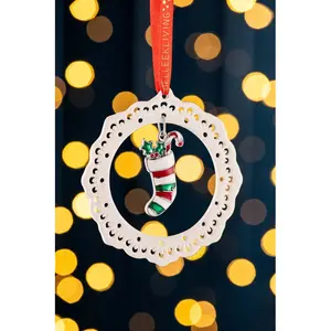 Enamel Stocking Hanging Figurine Ornament