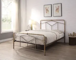 Axton Double 4ft 6 Antique Bronze Metal Bed Frame