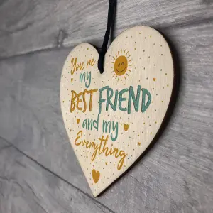 Red Ocean Handmade Best Friend Friendship Plaque Wooden Heart Birthday Thank You Gift Shabby Chic Sign