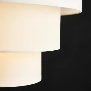 ValueLights Vermont Cream Ceiling Pendant Shade and B22 GLS LED 10W Warm White 3000K Bulb