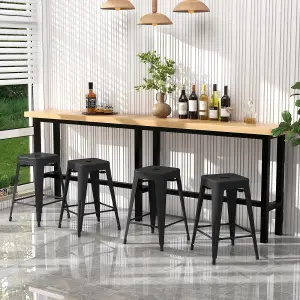 Costway Set of 4 Dining Chairs Modern Metal Bar Stools w/ Removable Back