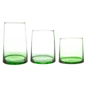 Nicola Spring - Merzouga Recycled Glassware Set - Green - 18pc