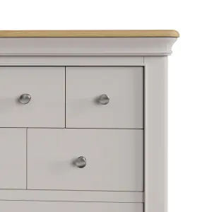 8 Drawer Chest Of Drawers Solid Painted Oak Dove Grey Ready Assembled