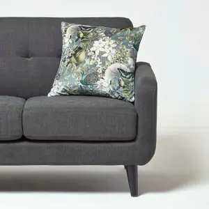 Homescapes Floral Butterfly Garden Grey Cushion 46 x 46 cm