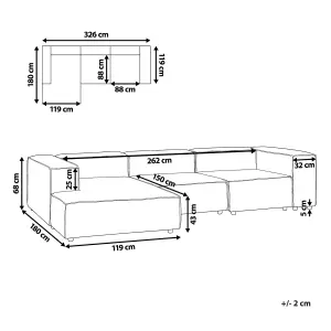 Corner Sofa APRICA Beige Fabric Right Hand