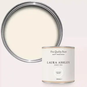 Laura Ashley Cotton White Matt Emulsion Paint Sample