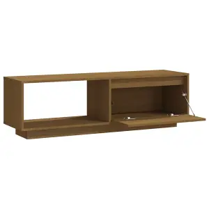 Berkfield TV Cabinet Honey Brown 110x30x33.5 cm Solid Pinewood