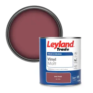 Leyland Trade Vinyl Matt Walls & Ceilings Emulsion Paint Red Violet (RAL 4002) 1L