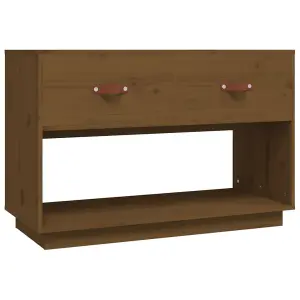 Berkfield TV Cabinet Honey Brown 90x40x60 cm Solid Wood Pine