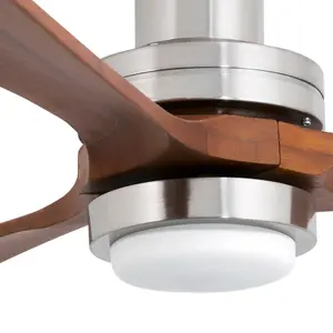 Luminosa Lantau Large Led Matt Nickel Ceiling Fan DC Smart 15W 3000K, 6 Speed