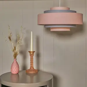 ValueLights Hampshire Pink Ceiling Pendant Shade and B22 GLS LED 6W Warm White 3000K Bulb