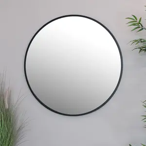 Melody Maison Round Black Wall Mirror 80cm x 80cm