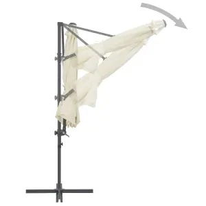 Berkfield Cantilever Umbrella with Steel Pole Sand 300 cm