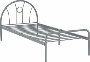 Nova 3ft Single Bed Frame Silver Finish METAL