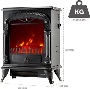 NETTA Electric Fireplace Stove Heater With Log Wood Burner Effect NETTA