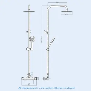 Nes Home Round Exposed Thermostatic Dual Control Shower Mixer