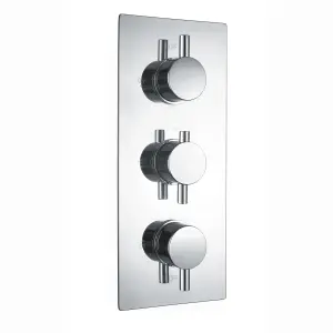 ENKI Venice Chrome Round 3-Outlet Brass Thermostatic Triple Shower Valve TSV076