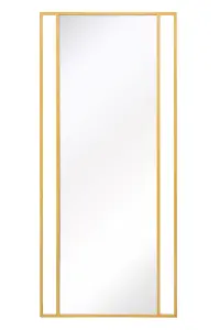 MirrorOutlet The Genestra Gold Modern Wall Leaner Garden Mirror 200 x 90cm