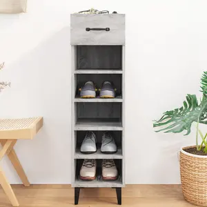 Shoe Cabinet Grey Sonoma 30x35x105 cm Engineered Wood