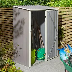 Trentvale 5X3 Metal Pent Shed Dark Grey Light Grey