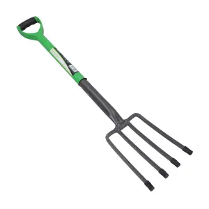 Garden Border Fork Spade Rake and Digging Spade Carbon Steel Blades 4pc Kit