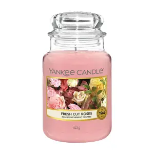 Yankee Candle Original Large Jar Scented Candle Fresh Cut Roses, 623g