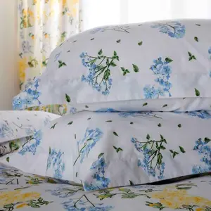 Belledorm Arabella Country Dream Pillowcase Pair White/Blue/Green (One Size)