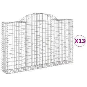 Berkfield Arched Gabion Baskets 13 pcs 200x30x120/140 cm Galvanised Iron