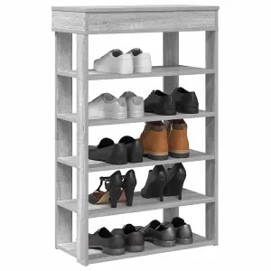 Berkfield Shoe Rack Grey Sonoma 60x30x98 cm Engineered Wood