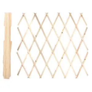 Expanding Wooden Garden Trellis for Climbing Plants Fence Panel 180 x 120cm - Natural