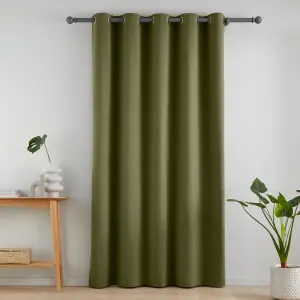 Catherine Lansfield Wilson Blackout Thermal 117x213cm Door Panel Olive Green