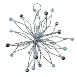 Glitter and Bead Flower Burst Decorati Shaped Ornament