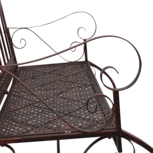 Outsunny Rocking Chair Swing Bench Loveseat Metal Bronze Garden Outdoor