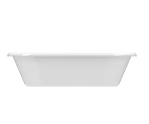 GoodHome Emba Gloss White Acrylic Freestanding Roll-top Double ended Bath (L)1700mm (W)800mm