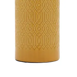 Inlight Dactyl Embossed ceramic Cylinder Ochre Table light