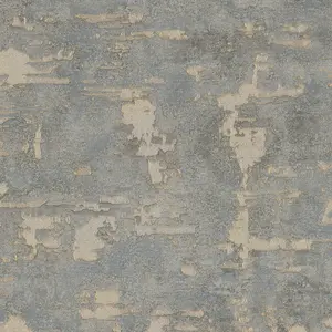 Boutique Ornamental Texture Steel / Gold Textured Plain Wallpaper